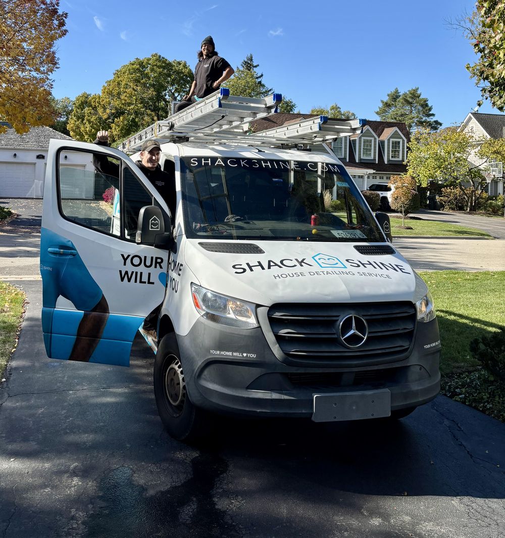 Shack Shine crew with a service van in a Chicagoland neighborhood